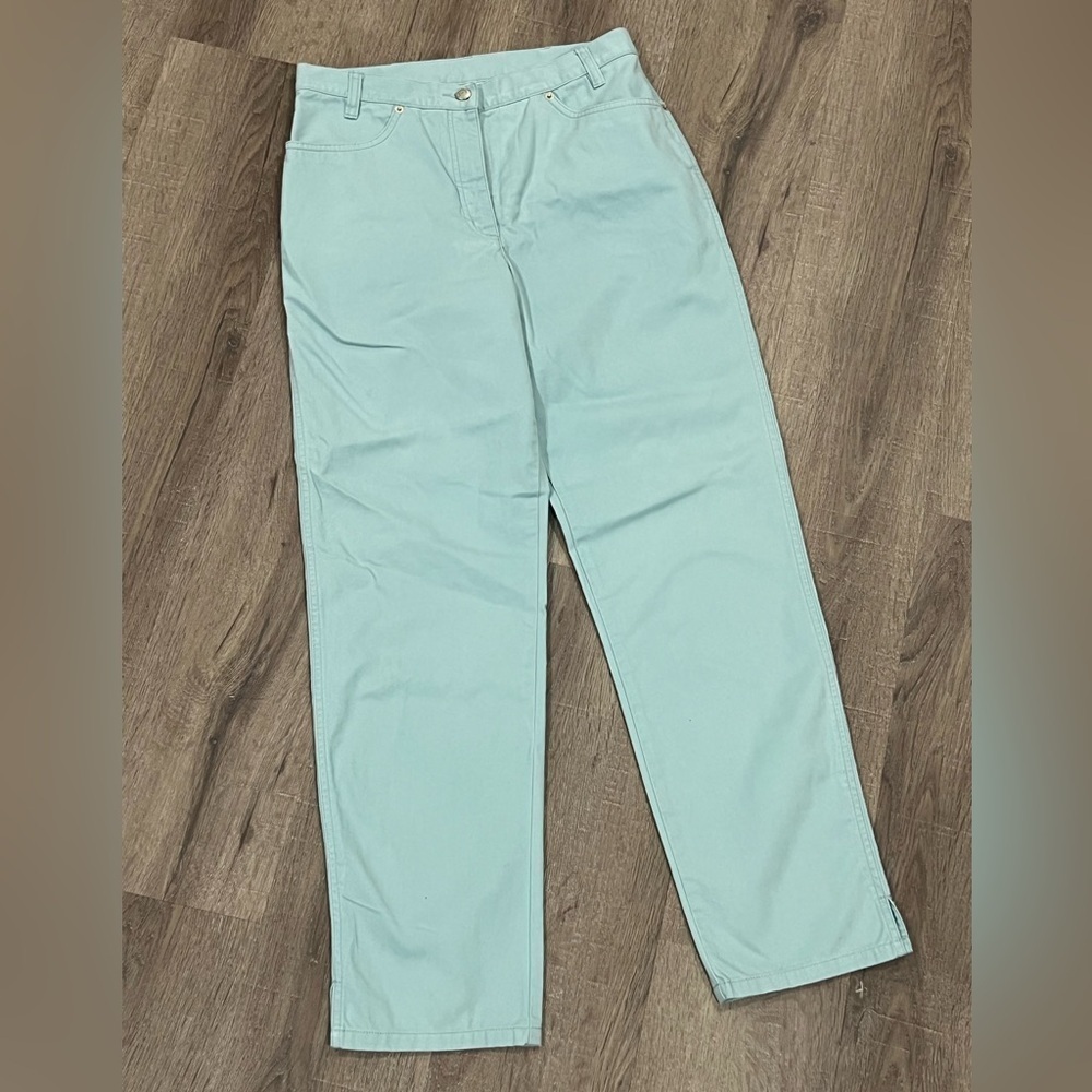 Pendleton Women’s Pants Size 8 Light Canary Blue Flat Front Trouser Pants EUC